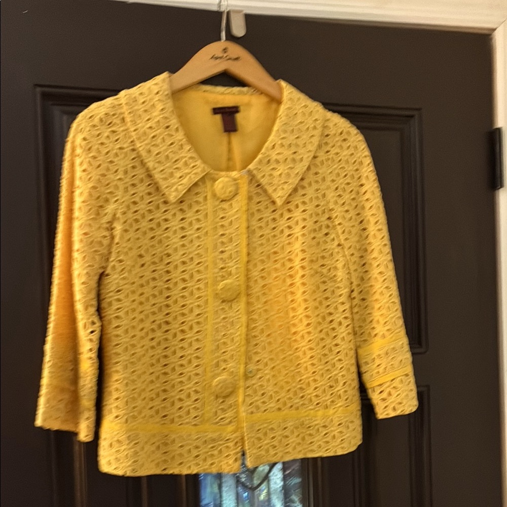 Sara Isabella Yellow Eyelet Jacket